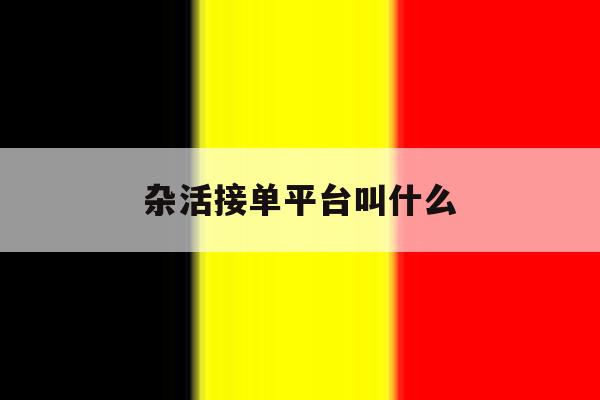 杂活接单平台叫什么 杂活接单平台叫什么