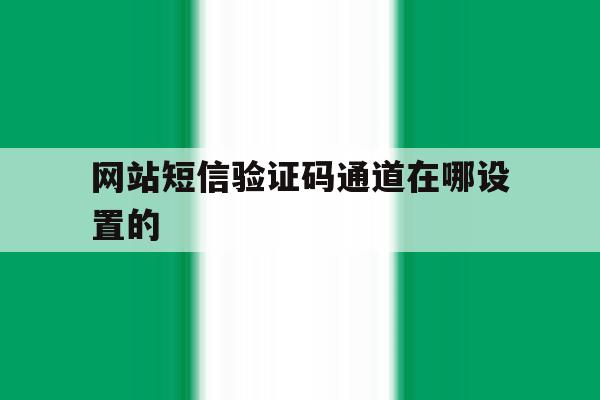 网站短信验证码通道在哪设置的 网站短信验证码通道在哪设置的