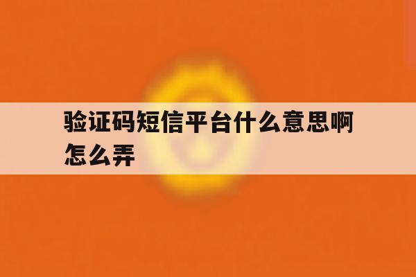 验证码短信平台什么意思啊怎么弄 验证码短信平台什么意思啊怎么弄