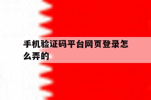 手机验证码平台网页登录怎么弄的