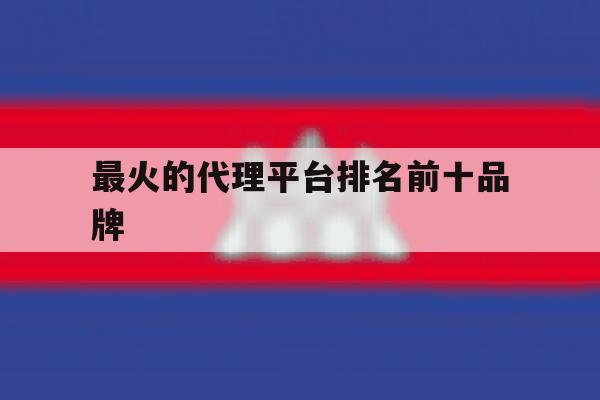 最火的代理平台排名前十品牌 最火的代理平台排名前十品牌