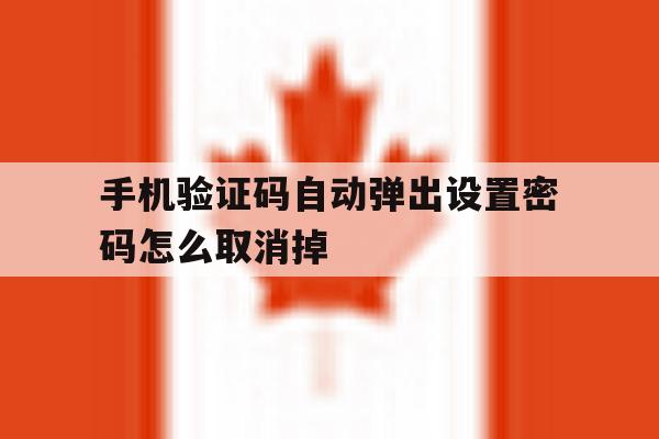 手机验证码自动弹出设置密码怎么取消掉 手机验证码自动弹出设置密码怎么取消掉