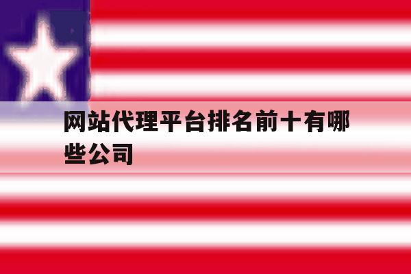 网站代理平台排名前十有哪些公司 网站代理平台排名前十有哪些公司