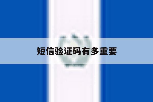 短信验证码有多重要 短信验证码有多重要