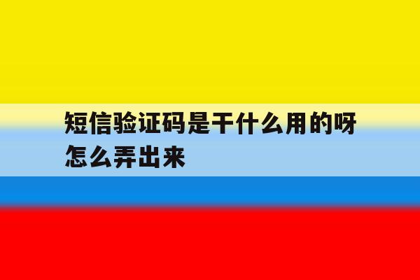 短信验证码是干什么用的呀怎么弄出来 短信验证码是干什么用的呀怎么弄出来