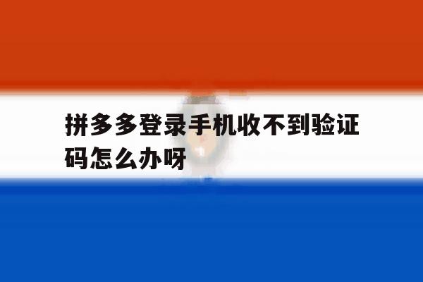 拼多多登录手机收不到验证码怎么办呀 拼多多登录手机收不到验证码怎么办呀