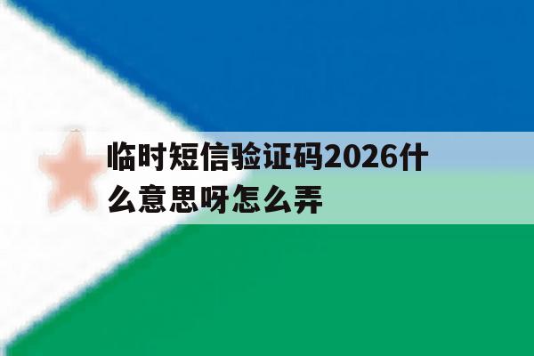 临时短信验证码2026什么意思呀怎么弄 临时短信验证码2026什么意思呀怎么弄