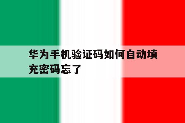 关于华为手机验证码如何自动填充密码忘了的信息 关于华为手机验证码如何自动填充密码忘了的信息