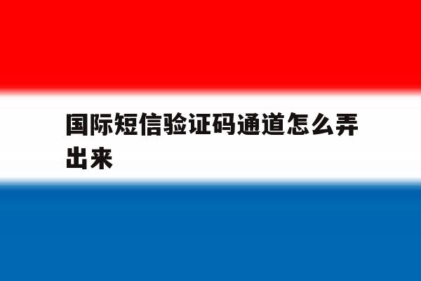 国际短信验证码通道怎么弄出来 国际短信验证码通道怎么弄出来