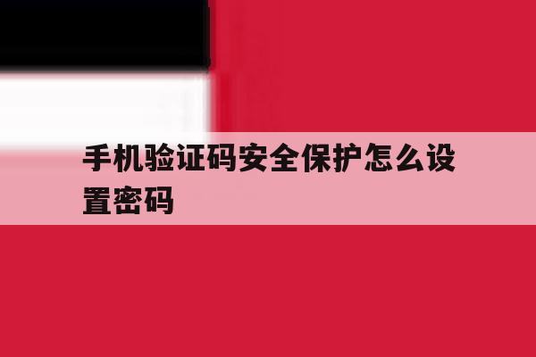 手机验证码安全保护怎么设置密码 手机验证码安全保护怎么设置密码