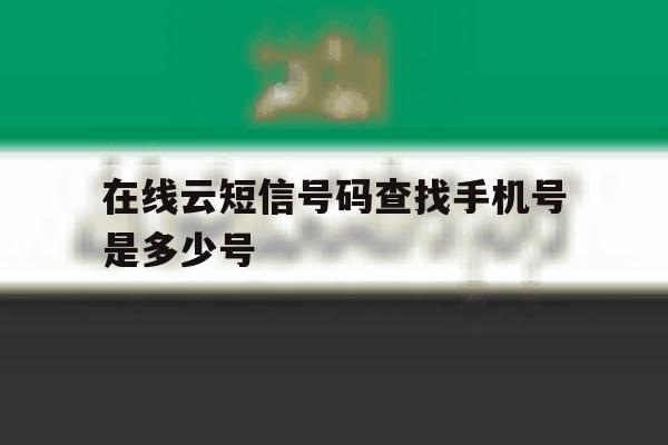 在线云短信号码查找手机号是多少号 在线云短信号码查找手机号是多少号