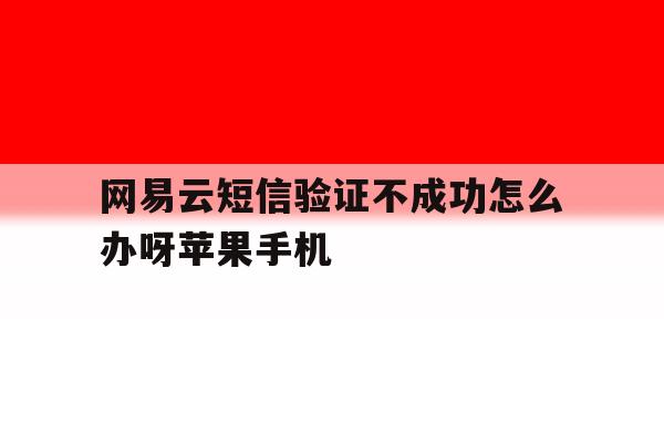 关于网易云短信验证不成功怎么办呀苹果手机的信息 关于网易云短信验证不成功怎么办呀苹果手机的信息