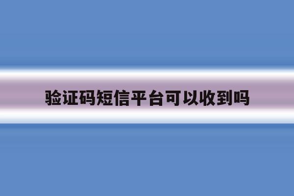 验证码短信平台可以收到吗 验证码短信平台可以收到吗