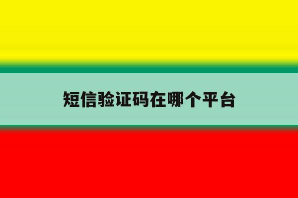 短信验证码在哪个平台 短信验证码在哪个平台
