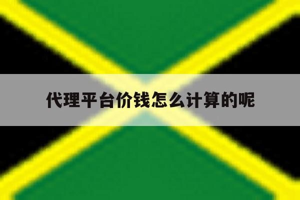 代理平台价钱怎么计算的呢 代理平台价钱怎么计算的呢
