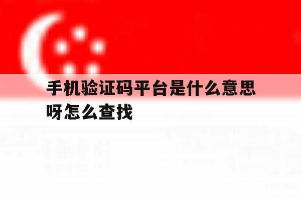 手机验证码平台是什么意思呀怎么查找 手机验证码平台是什么意思呀怎么查找