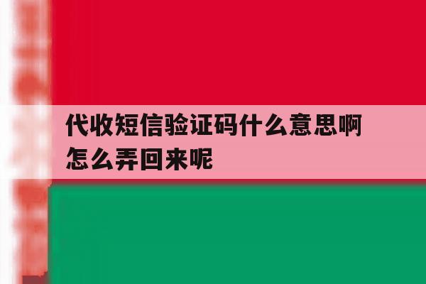 代收短信验证码什么意思啊怎么弄回来呢的简单介绍 代收短信验证码什么意思啊怎么弄回来呢的简单介绍