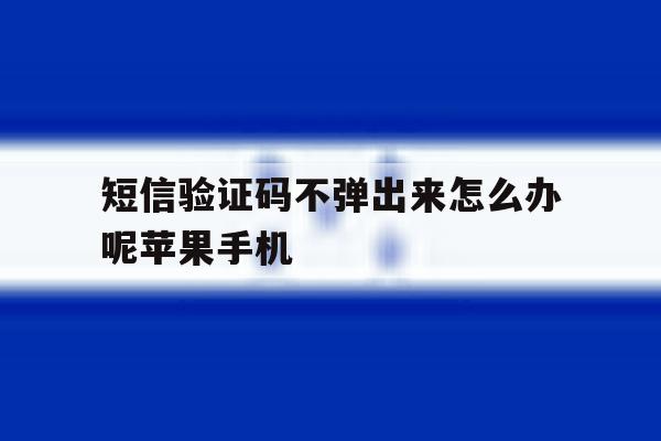 短信验证码不弹出来怎么办呢苹果手机 短信验证码不弹出来怎么办呢苹果手机