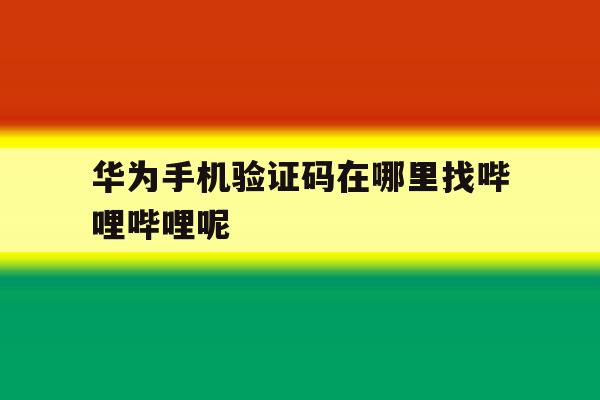 华为手机验证码在哪里找哔哩哔哩呢 华为手机验证码在哪里找哔哩哔哩呢