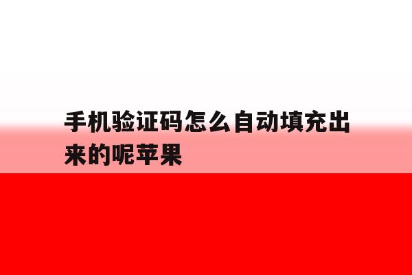 手机验证码怎么自动填充出来的呢苹果 手机验证码怎么自动填充出来的呢苹果