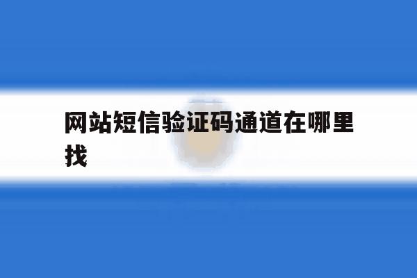 网站短信验证码通道在哪里找 网站短信验证码通道在哪里找