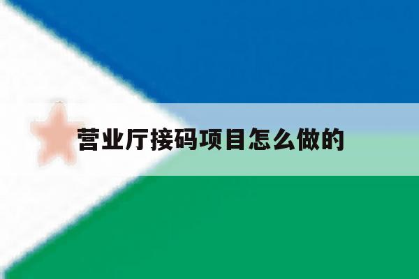 营业厅接码项目怎么做的 营业厅接码项目怎么做的