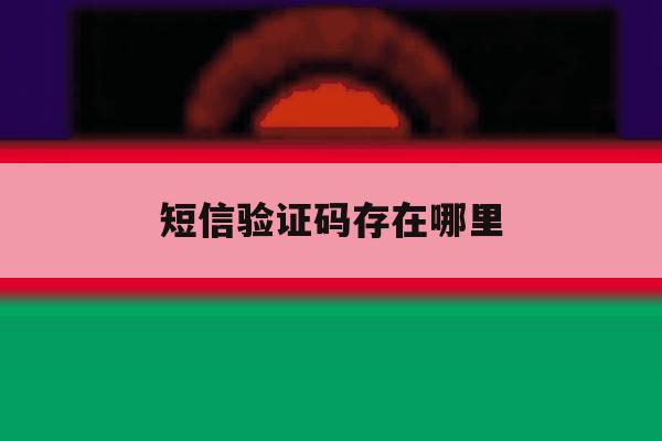 短信验证码存在哪里 短信验证码存在哪里