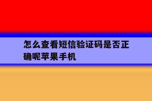 怎么查看短信验证码是否正确呢苹果手机 怎么查看短信验证码是否正确呢苹果手机