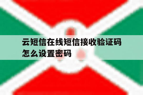 云短信在线短信接收验证码怎么设置密码 云短信在线短信接收验证码怎么设置密码
