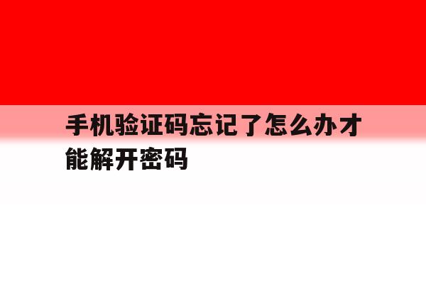手机验证码忘记了怎么办才能解开密码 手机验证码忘记了怎么办才能解开密码