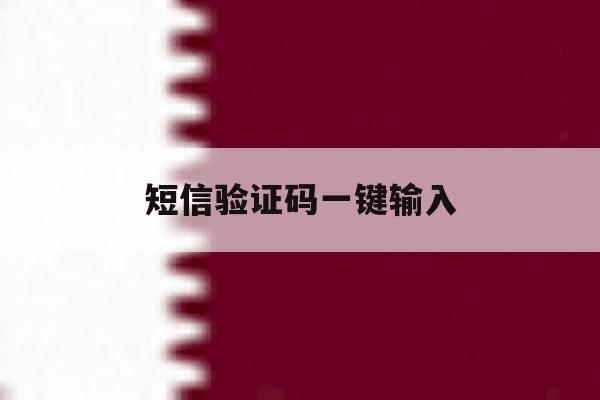 短信验证码一键输入 短信验证码一键输入