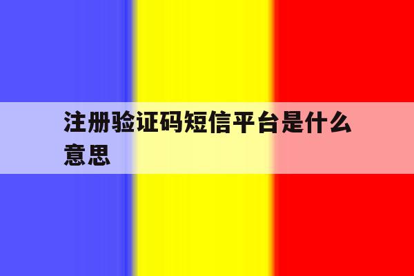 注册验证码短信平台是什么意思