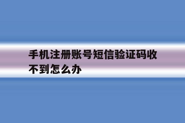 手机注册账号短信验证码收不到怎么办
