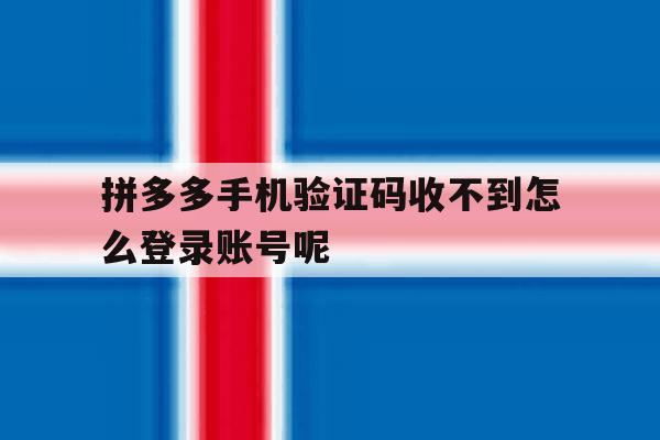 拼多多手机验证码收不到怎么登录账号呢