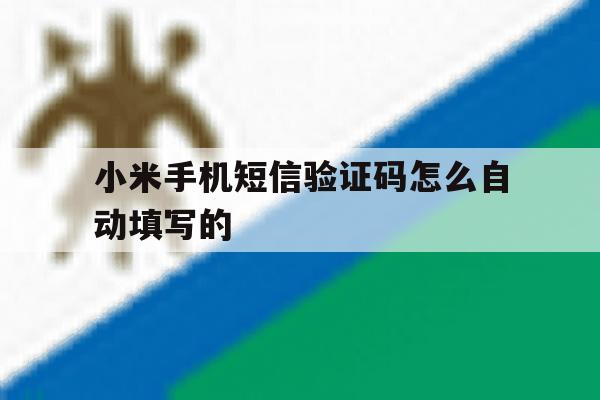 小米手机短信验证码怎么自动填写的 小米手机短信验证码怎么自动填写的