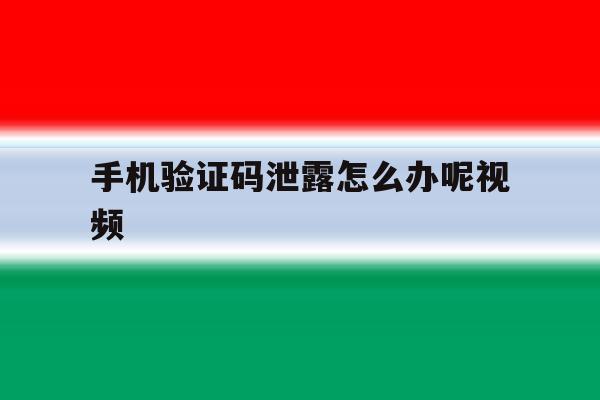 手机验证码泄露怎么办呢视频 手机验证码泄露怎么办呢视频