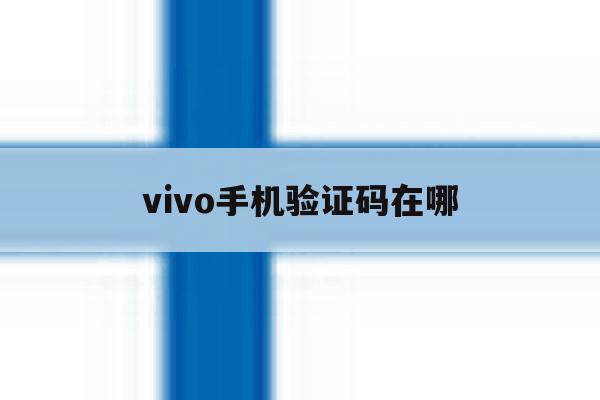 vivo手机验证码在哪 vivo手机验证码在哪