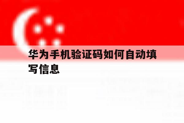 华为手机验证码如何自动填写信息 华为手机验证码如何自动填写信息