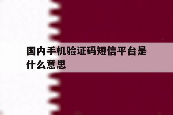 国内手机验证码短信平台是什么意思 国内手机验证码短信平台是什么意思