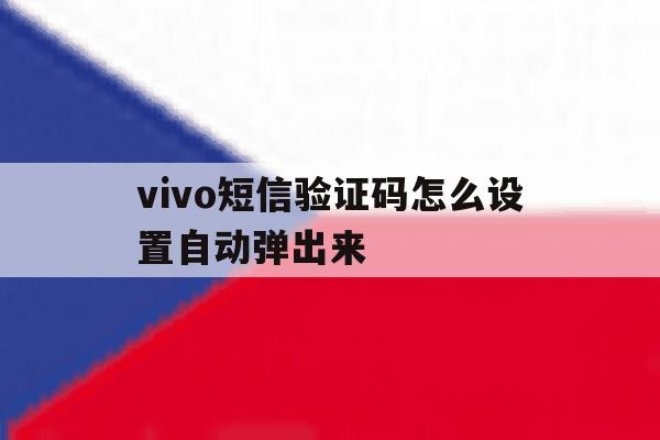 vivo短信验证码怎么设置自动弹出来 vivo短信验证码怎么设置自动弹出来