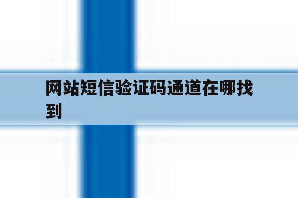 网站短信验证码通道在哪找到 网站短信验证码通道在哪找到