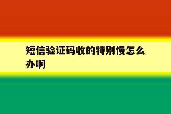 短信验证码收的特别慢怎么办啊 短信验证码收的特别慢怎么办啊