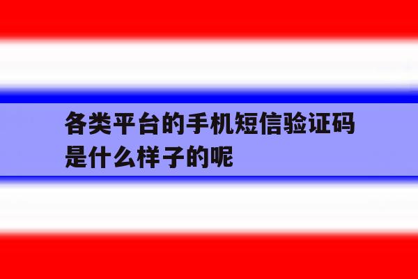 关于各类平台的手机短信验证码是什么样子的呢的信息 关于各类平台的手机短信验证码是什么样子的呢的信息