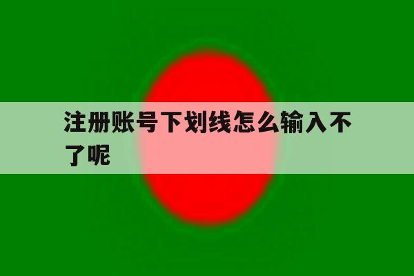 注册账号下划线怎么输入不了呢