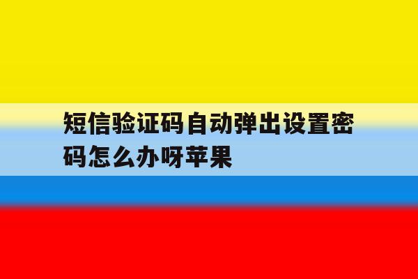 短信验证码自动弹出设置密码怎么办呀苹果 短信验证码自动弹出设置密码怎么办呀苹果