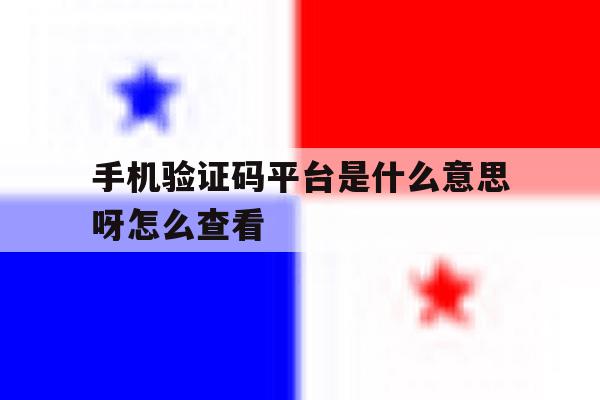 手机验证码平台是什么意思呀怎么查看 手机验证码平台是什么意思呀怎么查看