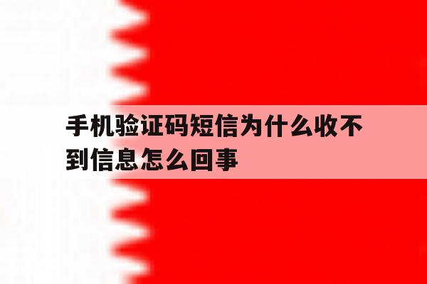 手机验证码短信为什么收不到信息怎么回事 手机验证码短信为什么收不到信息怎么回事