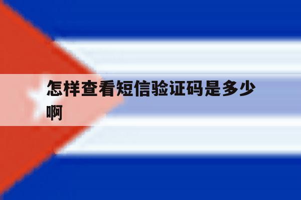 怎样查看短信验证码是多少啊 怎样查看短信验证码是多少啊