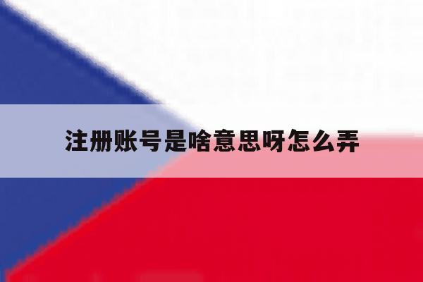 包含注册账号是啥意思呀怎么弄的词条