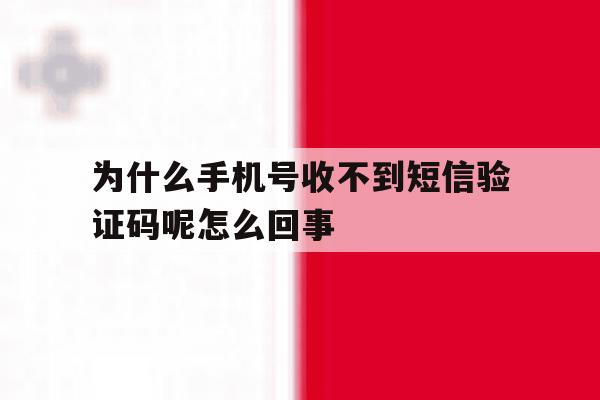 为什么手机号收不到短信验证码呢怎么回事 为什么手机号收不到短信验证码呢怎么回事